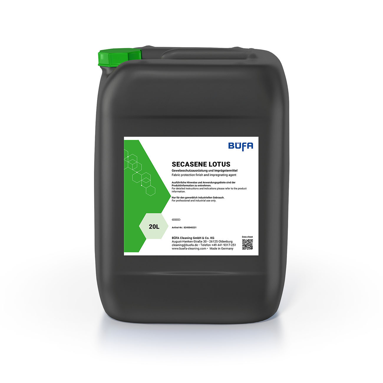 SECASENE Lotus: Vezelbescherming en impregnering voor gebruik in SENSENE™ 20 L - BÜFA