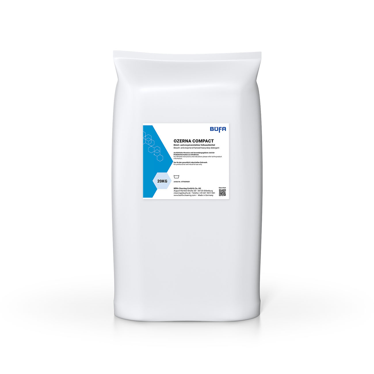 Ozerna Compact: Ontkleurings- en enzymatisch reinigingsmiddel voor witte was - vrij van fosfaten - 20 KG - BÜFA
