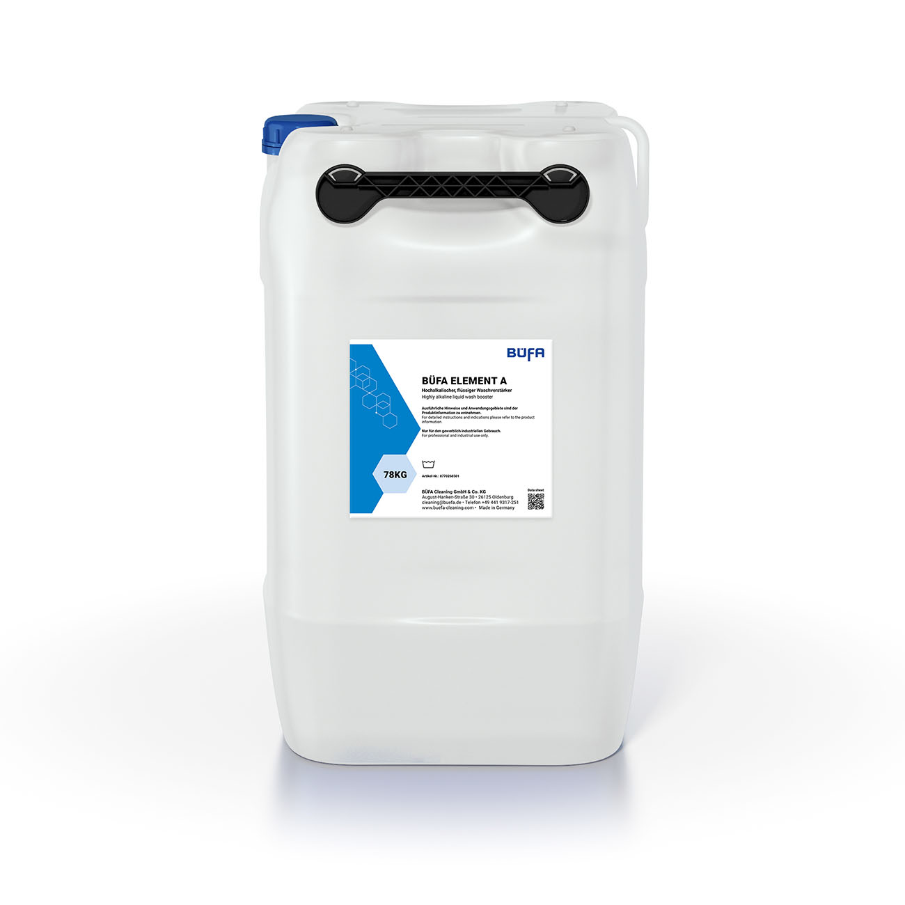 BÜFA Element A: Hoogalkalische, vloeibare wasbooster voor het BÜFA Elements System 78 KG - BÜFA