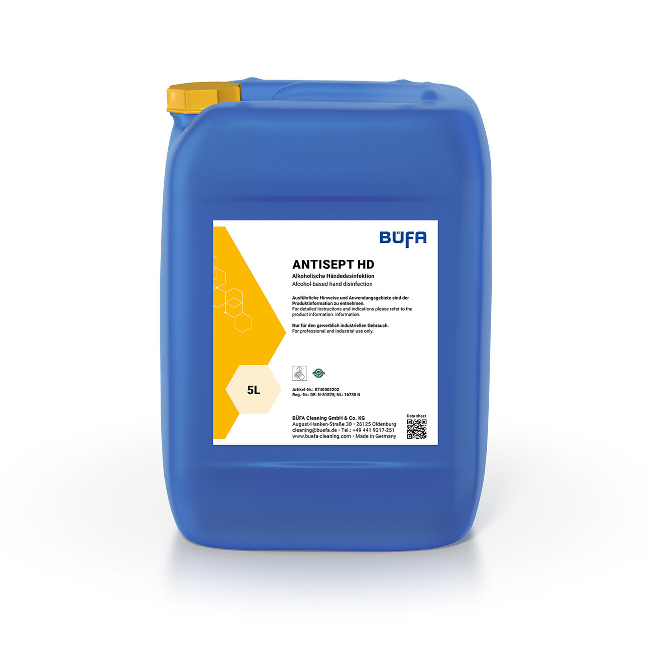 Antisept HD: Handdesinfectiemiddel op alcoholbasis 5 L - BÜFA