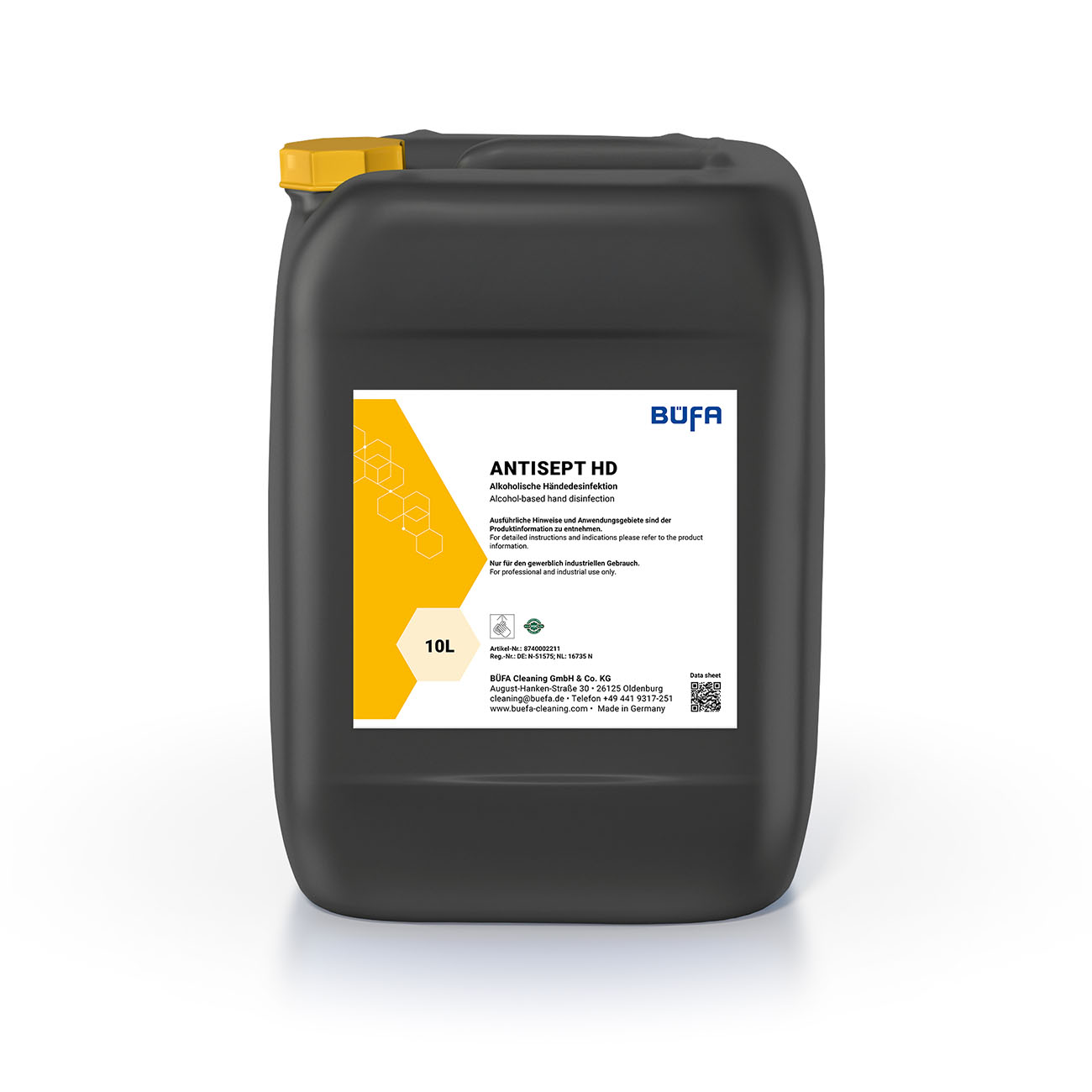 Antisept HD: Handdesinfectiemiddel op alcoholbasis 10 L - BÜFA